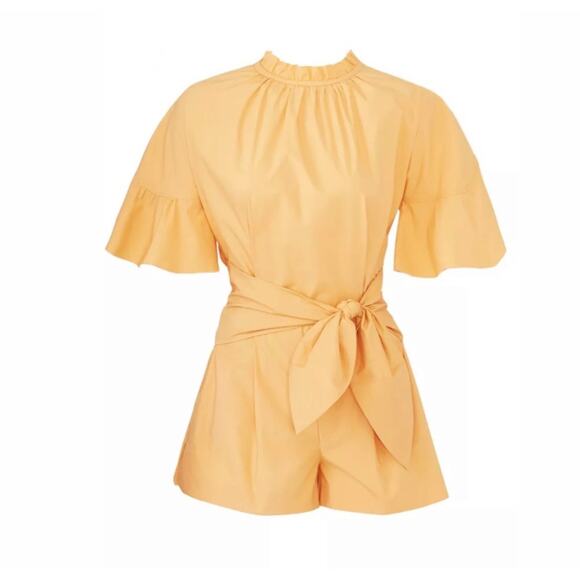 Genny Poplin Tie Front Romper Size 12 - Picture 8 of 12